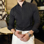 French Wing Collar Slim Fit Dress Shirt