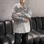 Striped Lapel Casual Loose Shirt