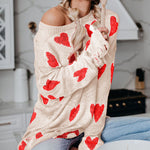 Hooking Hollowed-out Ripped Love Knit Sweater