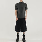 Straight Shoulder Jumpsuit Collar Knitted Slim Fit T-shirt
