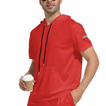 KZZ Men's solid color drawstring pocket hoodie