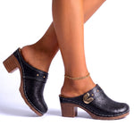 Daisy Leather Mules