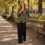 Alessandra Belted Leather Blazer
