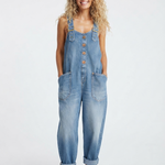 Brooke Sullivan | Wide Leg Denim Overall Jumpsuit For Women