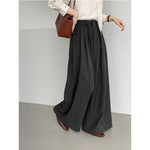 Pleated Drawstring Casual Wide-leg Pants