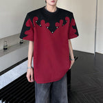 American Shoulder Pad Contrast Color T-shirt