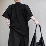 Mesh Embroidery Paneled Lapel Shirt