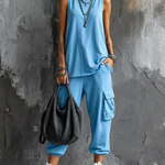Dark Gray Vest And Jogger Cargo Pants Casual Suit