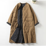 Quilted Crew Neck Loose Retro Jacket