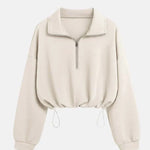 Women's Zip Waist Long Sleeve Sweatshirt