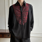 Three-dimensional Cut Patchwork Color-blocked Loose Shirt