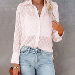 Zeagoo Long Sleeve Button Up Shirt Summer Sheer Tulle Top for Women Casual Loose Business Casual 2026 | Under