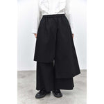 Womenâ€˜s Irregular Color-blocked Faux Two-piece Casual Skirt Pants
