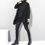 Women's Mid-length Turtleneck Swallowtail Hem Shirt