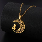 Cat and Moon | Pendant Necklace
