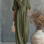 Elisa | Jumpsuit Elegante Fluida con Scollo a V