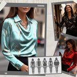 Women's Elegant Long Sleeve Satin Blouse