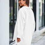 Zeagoo Long Cuffed Sleeve Shirts Button Down V Neck Blouse Loose Fitting Tops