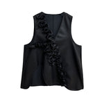 Ruffled Irregular V-neck Vest