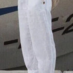 Cotton Linen Solid Color Casual Pants