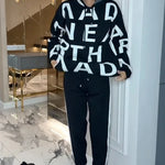 Women's Letter Print Hoodie & Trouser Set