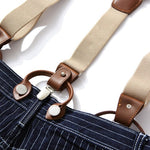 Adjustable Detachable Y Back Leather Suspenders Braces