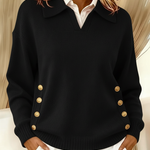 Erminia | Polo Neck Sweater with Buttons