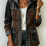 Women's Two-Tone Hooded Utility Jacket