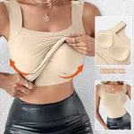 Women's U-Neck Built-In Bra Tank Top