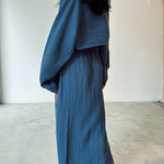 Chic slit cotton and linen casual two-piece set