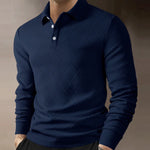 Men's Textured Long Sleeve Polo