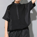 Women's Loose Batwing Sleeve Lace Patchwork Cutout Top