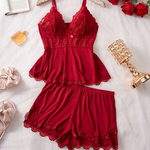 Women's Lace Trim Camisole & Shorts Set