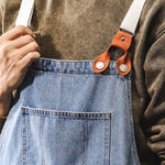 Vintage Loose Cargo Denim Overalls with Detachable Straps