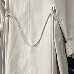 Stand-up Collar Retro Belted Mid-length Loose Coat