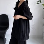 Heavy Floral Hollow Cuban Collar Shirt