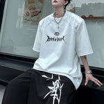 Printed Studded Crew Neck T-shirt