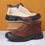 Men’s Brown Leather-Look Casual Ankle Boots