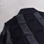 Tassel-trimmed Patchwork Lapel Loose Shirt