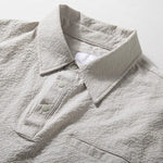 Textured Japanese Style Lapel Polo Shirt