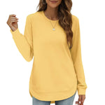 Women's Curved Hem Crew Neck Sweatshirt