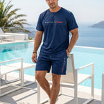 KZZ Men's Paris Letter-Print T-Shirt Set