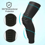 Knee & Thigh Padded Compression Sports Sleeve with Honeycomb Protection