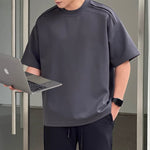 Crew Neck Loose Fit Solid Color T-shirt