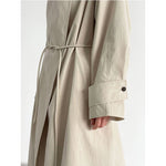 Stand-up Collar Retro Belted Mid-length Loose Coat