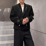 Studded Shoulder Padded Suit Jacket