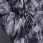 Ink-print Cross-neck Short Cardigan
