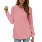 Women's Curved Hem Crew Neck Sweatshirt