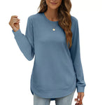 Women's Curved Hem Crew Neck Sweatshirt