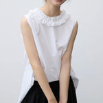 Petal Collar Sleeveless Reversible Shirt